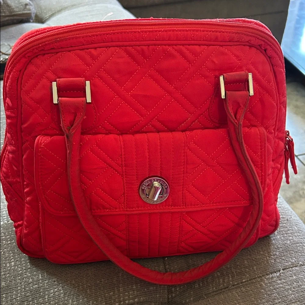 Vera Bradley Red Quilted Laptop Bag
